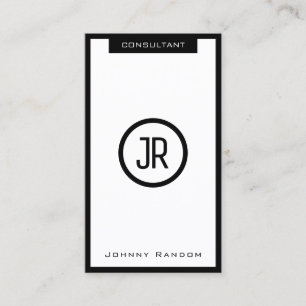 Modern elegant framed minimalism white black business card