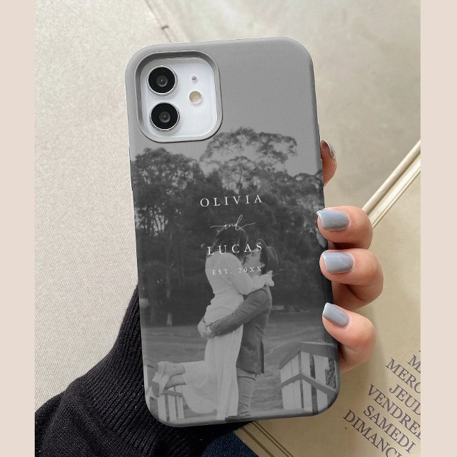 Modern Elegant Full Couple Photo Case-Mate iPhone Case (Creator Uploaded)