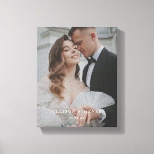 Modern Elegant Full Photo Custom Wedding Canvas Print