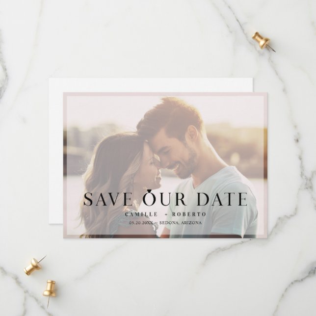 Modern & Elegant Full Photo Save The Date (Front/Back In Situ)