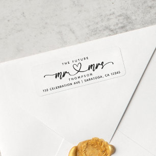 Modern Elegant Future MR and MRS Hearts Script