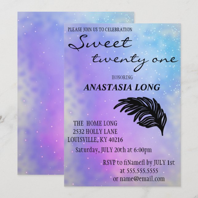 Modern, Elegant Galaxy Save The Date (Front/Back)