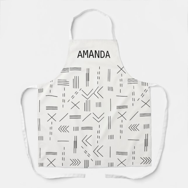 Modern Elegant Geometric Custom Personalized  Apron (Front)