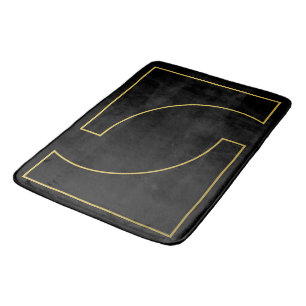 Modern Elegant Geometric Faux Gold Design Bath Mat