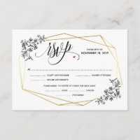 Modern elegant geometric wedding rsvp cards