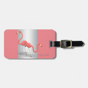 Modern Elegant Girly, Flamingos Luggage Tag