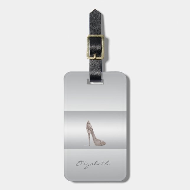 Modern Elegant Girly,  Heel Luggage Tag (Front Vertical)