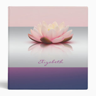 Modern Elegant Girly Lotus Flower Binder