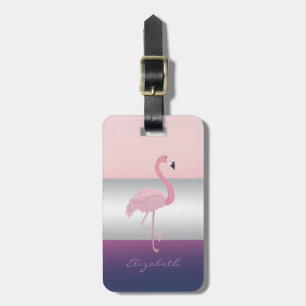 Modern Elegant Girly, Pink Flamingo Luggage Tag