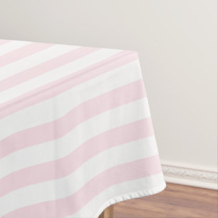 Modern Elegant Girly Pink White Stripes Pattern Tablecloth
