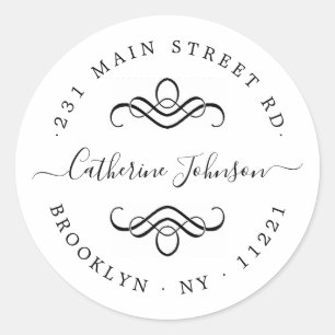 Modern Elegant Girly Script Return Address Label