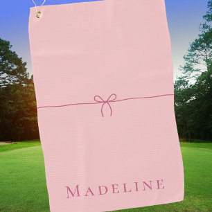 Modern Elegant Girly Stylish Pink Bow Golf Towel