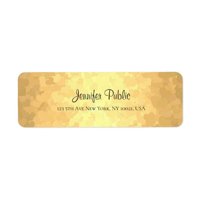 Modern Elegant Glamour Gold Hand Script Text (Front)