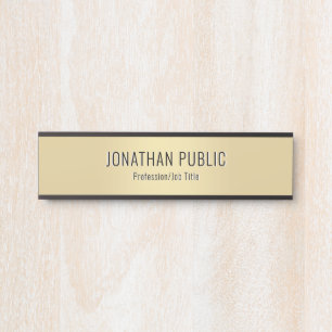 Modern Elegant Glamour Template Black And Gold Door Sign