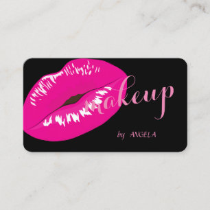 Modern Elegant Glamourous Black,Lips Business Card