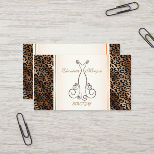  Modern  Elegant,Glitter Leopard Print,Dress Business Card