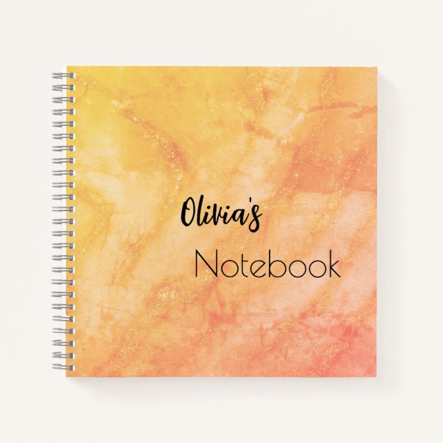 Modern Elegant glittery  marble  effect  Notebook (Front)
