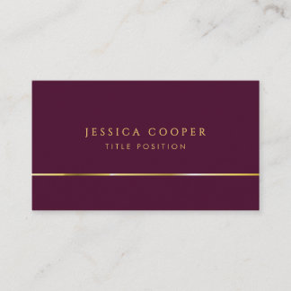 Modern Elegant Gold and Bordeaux Color Wine Business Card