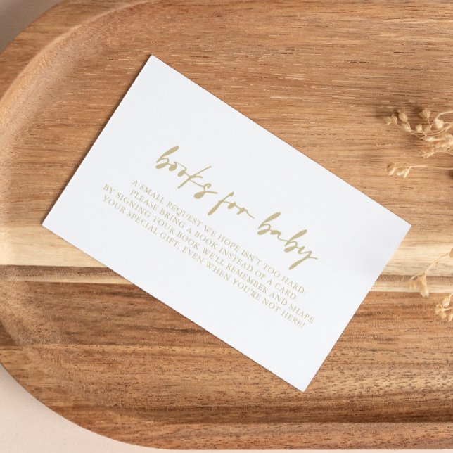 Modern Elegant Gold Baby Shower Book Request   Enclosure Card (Creator Uploaded)
