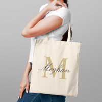 Modern Elegant Gold Black Personalized Monogram