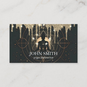 Modern Elegant Gold Chakra Spiritual Energy Yoga  Business Card
