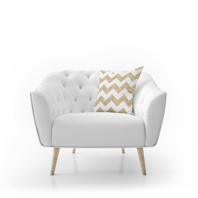Modern Elegant Gold Chevron Pattern Throw Pillow (Creator Uploaded)