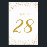 Modern Elegant Gold Confetti Wedding  Table Number<br><div class="desc">Modern Elegant Gold Confetti Wedding Table Number. Perfect for a chic wedding. For a cohesive look, SEE MATCHING ITEMS: https://www.zazzle.com/collections/gold_confetti_wedding_collections-119675945495214345 PERSONALIZE THIS ITEM (1) For further customization, please click the "customize further" link and use our design tool to modify this template. You can change the background colour too! (2) Contact...</div>