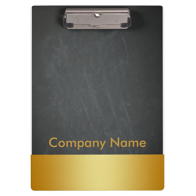 Modern Elegant Gold Faux Foil Company Logo Clipboa Clipboard (Front)