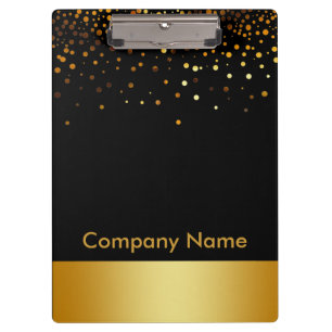 Modern Elegant Gold Faux Foil Company Logo Clipboard