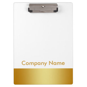 Modern Elegant Gold Faux Foil Company Logo Clipboard