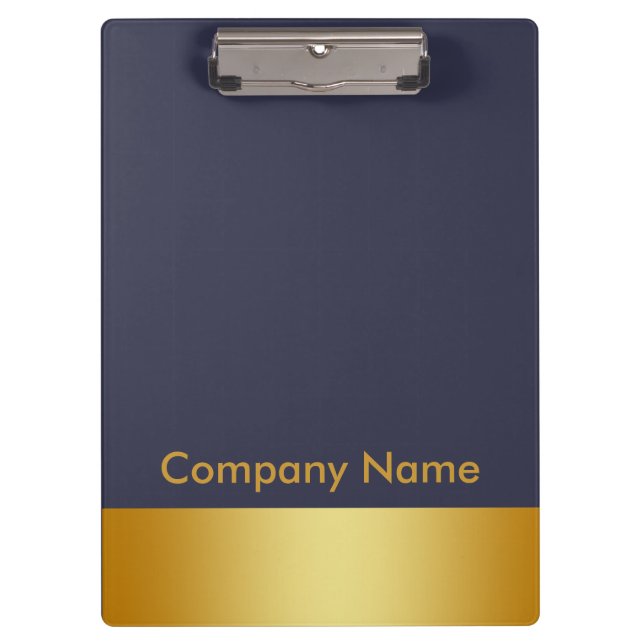 Modern Elegant Gold Faux Foil Company Logo Clipboard (Front)