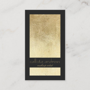 Modern Elegant Gold Foil Black Colour Block Business Card