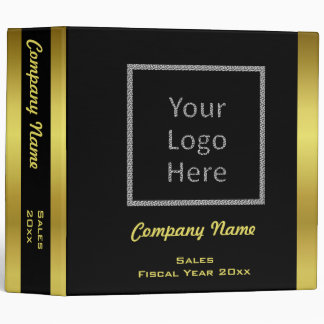 Modern Elegant Gold Foil Business Logo Custom Binder