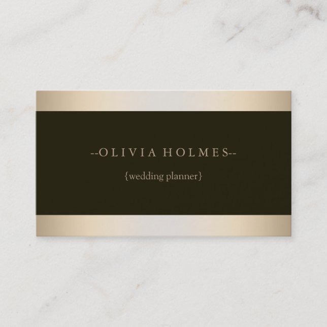 Modern Elegant Gold Foil Metal Professional Business Card (Front)
