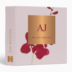 Modern elegant gold glam bride groom wedding album binder