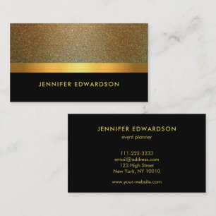 Modern Elegant gold glitter black professional Business Card