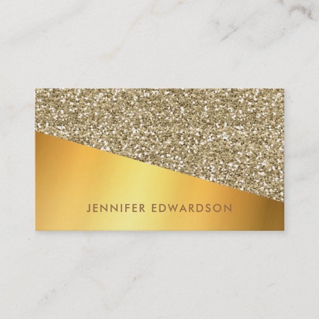 Modern Elegant gold glitter chic professional Business Card (Front)