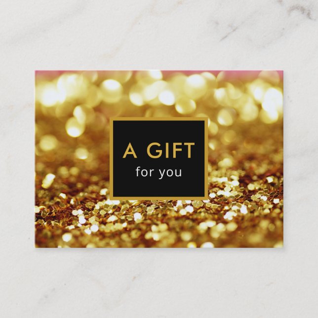 Modern Elegant Gold Glitter Gift Certificate (Front)