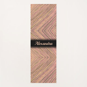 Modern Elegant Gold Glitter Personalized Stripes Yoga Mat