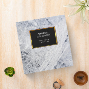 Modern elegant gold grey black marble professional binder