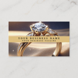 Modern Elegant Gold Jeweler Diamond Ring Business Card