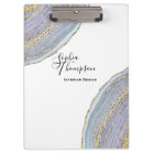 Modern Elegant Gold Lavender Geode Agate Clipboard
