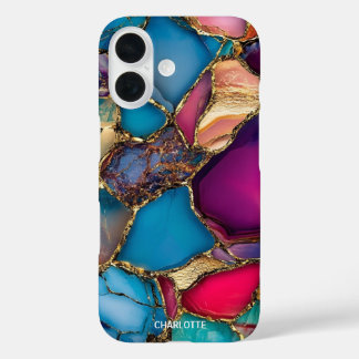 Modern elegant gold marble stone  iPhone 16 case