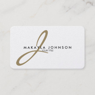Modern & Elegant Gold Monogram Professional Business Card