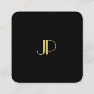 Modern Elegant Gold Monogram Template Trendy Square Business Card