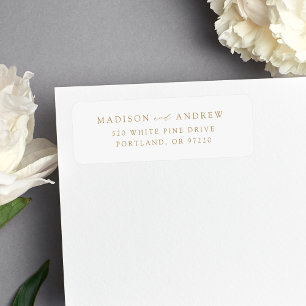 Modern Elegant Gold Script Mariage Adresse de reto