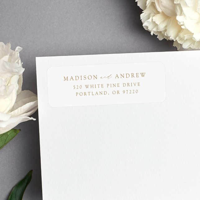 Modern Elegant Gold Script Mariage Adresse de reto (Créateur téléchargé)