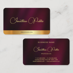 Modern Elegant Gold Script Name Text Luxury Business Card
