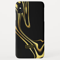 Modern elegant gold swirls on black