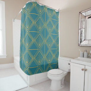 Modern Elegant Gold Template Shower Curtains